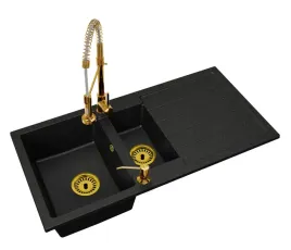 kuchenny-zlewozmywak-granitowy-duzy-15-komory-bateria-zloto