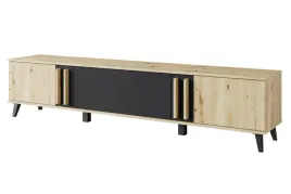 nowoczesny-lowboard-helsinki-180-cm-3-klapy-lamele-artisan-czarny-mat