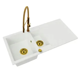 kuchenny-zlewozmywak-granitowy-duzy-15-komory-bateria-zloto
