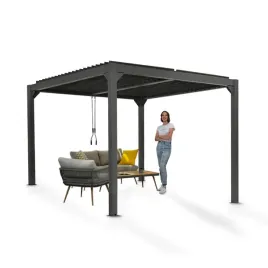pergola-tarasowa-altana-ogrodowa-3x3m-szara-aluminiowa-zadaszenie-tarasu-k1