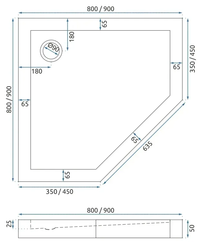 brodzik-diamond-white-90x90x5cm