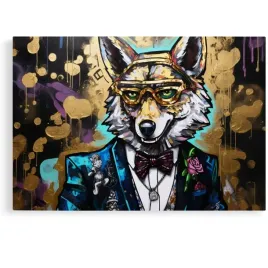 2-x-obraz-60x40-motywacja-wilk-zloty-ciemny-pop-art-nowoczesny-abstrakcja