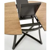 stol-okragly-halmar-moretti-rozkladany-118-148-cm-dab-zloty-metalowy-material-metal