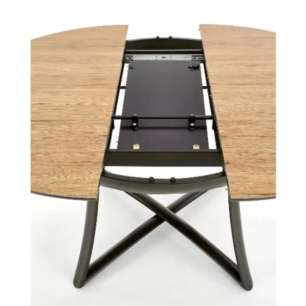 stol-okragly-halmar-moretti-rozkladany-118-148-cm-dab-zloty-metalowy-marka-halmar