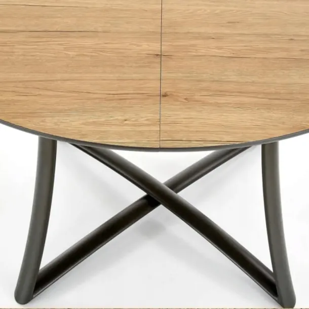 stol-okragly-halmar-moretti-rozkladany-118-148-cm-dab-zloty-metalowy-wysokosc-mebla-76-cm