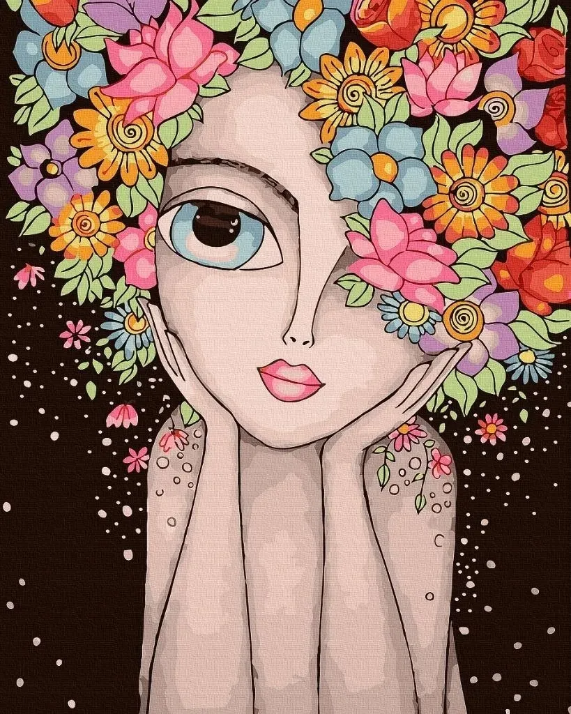 malowanie-po-numerach-czarne-plotno-dziewczyna