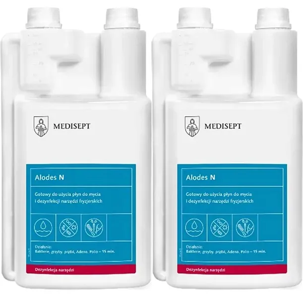 2X MEDISEPT ALODES N PŁYN DO DEZYNFEKCJI MYCIA NARZĘDZI FRYZJERSKICH 1000ML