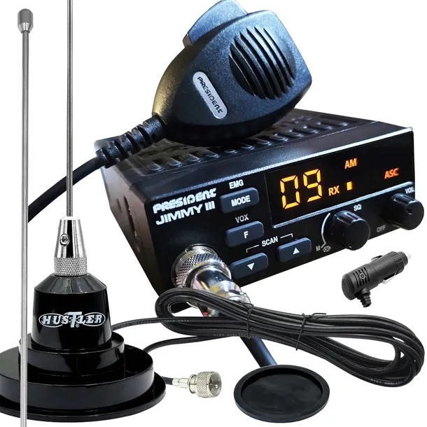zestaw CB President Jimmy III ASC antena smukła dyskretna skuteczna 108cm