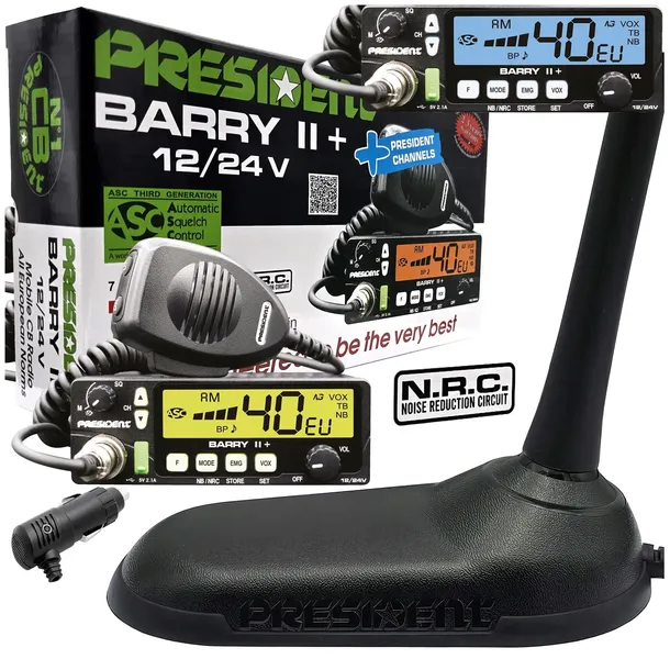 zestaw CB PRESIDENT BARRY II PLUS+ Antena Virginia NRC super jakość odbioru