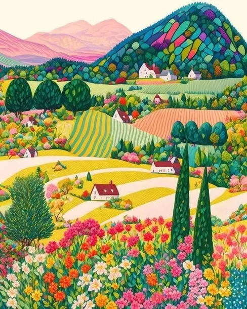 MALOWANIE po numerach ZESTAW NA PŁÓTNIE Z RAMĄ 40×50 cm FARBY PĘDZLE (ML01)
