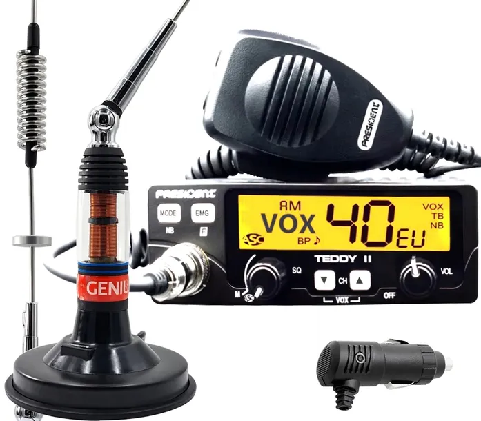 CB radio PRESIDENT TEDDY II ASC antena 80cm magnes 12cm TIR BUS OFF ROAD