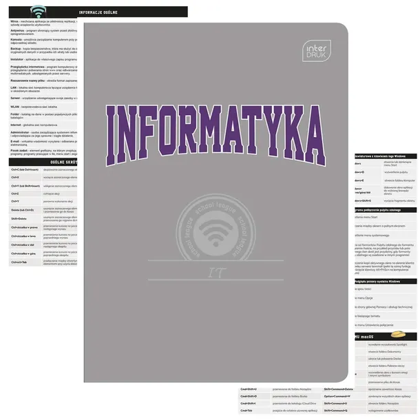 Zeszyt INFORMATYKA tematyczny A5 60k w kratkę Hybrid Interdruk ściąga