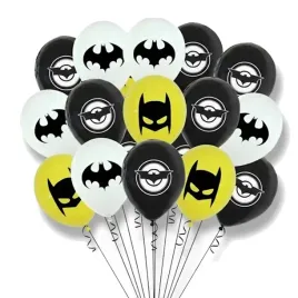 balony-batman-18szt-bialy-czarny-zolty-lateksowe