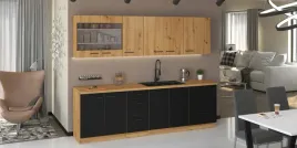 kuchnia-modena-260cm-ii-czarny-mat-dab-artisan