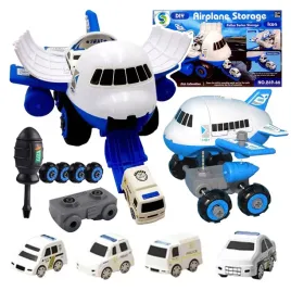 samolot-policja-autko-do-skrecania-rozkrecania-maly-mechanik-zestaw-diy