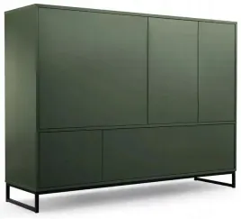 komoda-genua-160cm-do-salonu-czarne-nozki-butelkowa-zielen