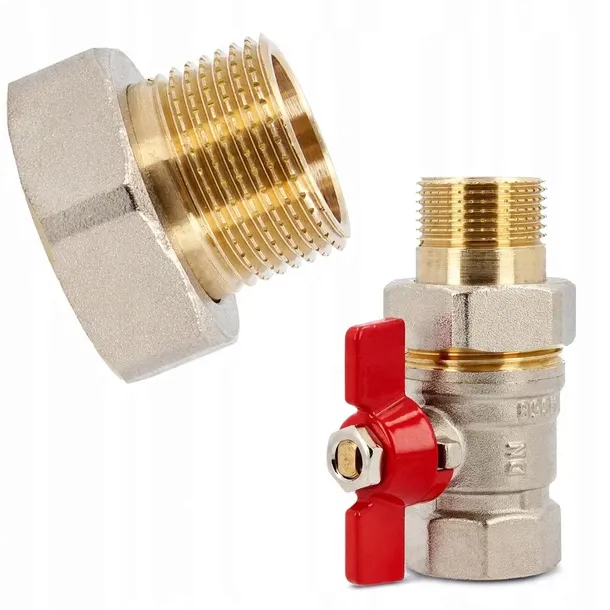 zawor-kulowy-kurek-3-4-dn20-mosiezny-ze-srubunkiem-i-dlawica-motylek-17mm-stan-nowy-cechy-dodatkowe-posiada-atest-do-kontaktu-z-woda-pitna