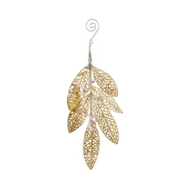 westwing-20-cm-zlota-galazka-wiszaca-w-ksztalcie-liscia-krysztalki