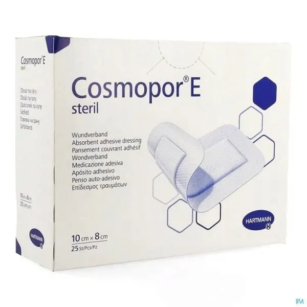 Cosmopor E 10 cm x 8 cm Jałowy opatrunek na rany i skaleczenia 25 sztuk