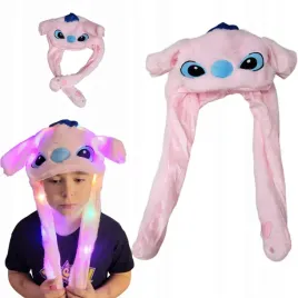 2-x-pluszowa-czapka-lilo-and-stich-z-ruchomymi-uszami-swiatlami-led-rozowa
