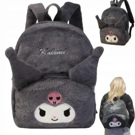 2-x-plecak-pluszowy-kuromi-sanrio-plusz-plecaczek-torba-dla-dzieci-czarny