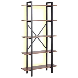 regal-led-5-polek-ciemne-drewno-darby