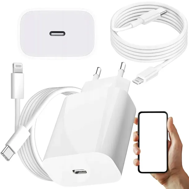 SZYBKA ŁADOWARKA IPHONE 25W USB-C + KABEL 1,5M DO IPHONE 11 12 13 14 PROMAX