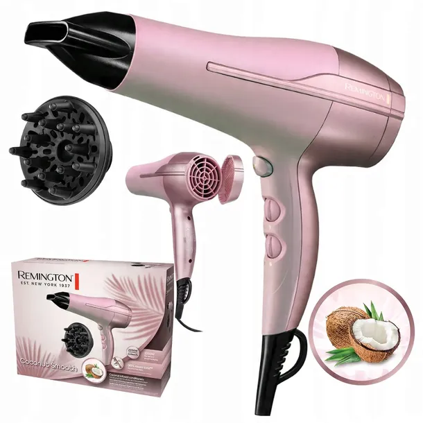 SUSZARKA DO WŁOSÓW REMINGTON 90% WIĘCEJ JONÓW DYFUZOR+KONCENTRATOR 2200 W