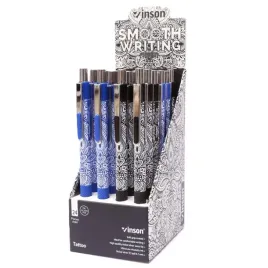 dlugopis-automat-fashion-tattoo-niebieski-24szt