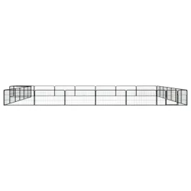 vidaxl-kojec-dla-psa-28-panele-czarny-100x50-cm-stal