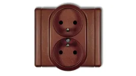 flexi-gniazdo-podwojne-z-u-brazowy-metalik-9fgp-2zp