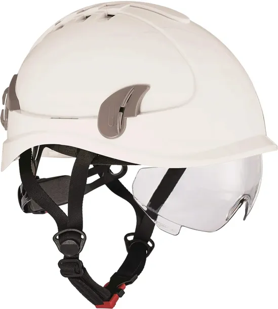 KASK OCHRONNY HEŁM WENTYLOWANY Z OKULARAMI BIAŁY KASK BUDOWLANY BHP LEKKI