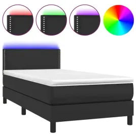 vidaxl-lozko-kontynentalne-z-materacem-i-led-czarna-ekoskora-100x200cm