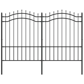 vidaxl-ogrodzenie-z-grotami-czarne-190-cm-malowana-proszkowo-stal