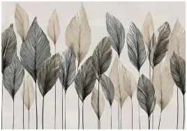 fototapeta-liscie-abstrakcja-bez-boho-na-sciane-sypialnia-salon-250x175