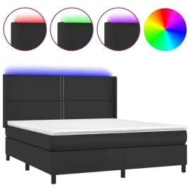 vidaxl-lozko-kontynentalne-z-materacem-i-led-czarna-ekoskora-180x200cm