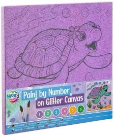 malowanie-po-numerach-brokatowe-tlo-zolwik