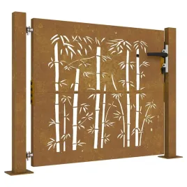 vidaxl-furtka-ogrodowa-105x105-cm-stal-kortenowska-motyw-bambusa