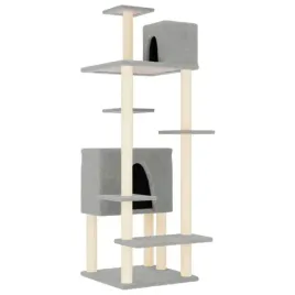 vidaxl-drapak-dla-kota-z-sizalowymi-slupkami-jasnoszary-154-cm