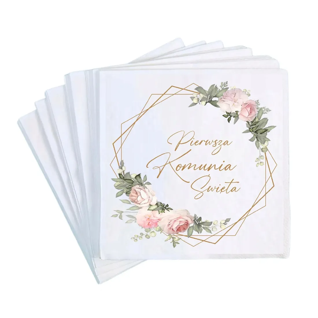 komunia-serwetki-dekoracje-stolu-na-komunie-kwiatki-roz