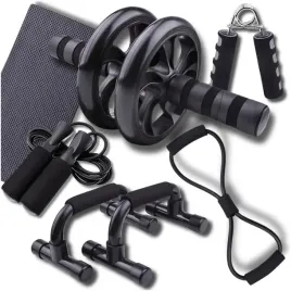 zestaw-do-cwiczen-w-domu-silowych-roller-skakanka-mata-ekspander-sciski-7w1