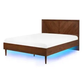 lozko-led-140-x-200-cm-ciemne-drewno-mialet