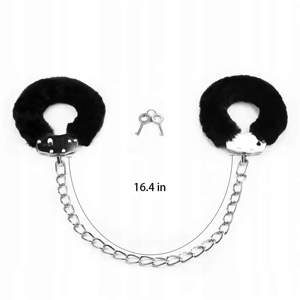 kajdanki-fluffy-leg-cuffs-czarne-waga-z-opakowaniem-0-28-kg