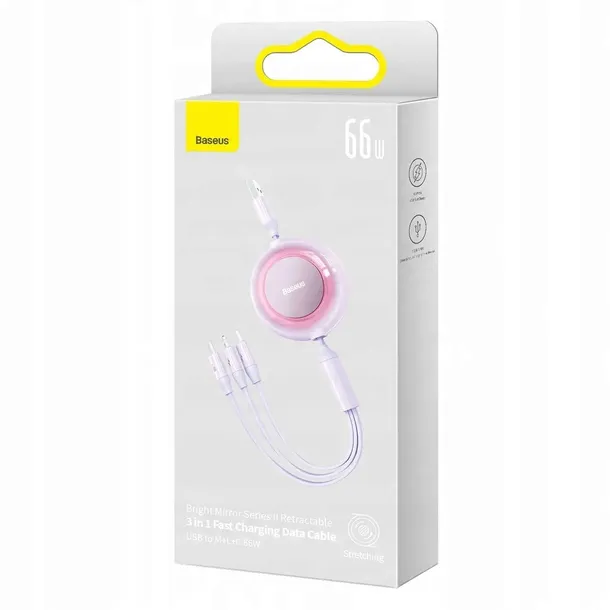 kabel-usb-3w1-baseus-bright-mirror-3-usb-c-66w-stan-nowy-konstrukcja-plaski-przewod