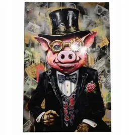 obraz-120x80-motywacja-pop-art-dzentelmen-abstrakcja-malowany-swinka-peppa