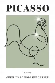 plakat-90x60-picasso-line-art-nowoczesny-linie-minimalizm-vintage-kogut