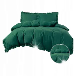 posciel-z-falbanami-mikrofibra-nowoczesny-design-3-czesciowa-160x200-zielen