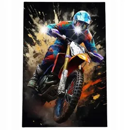 obraz-90x60-samochody-motor-cross-aprilla-kawasaki-enduro-abstrakcja-art