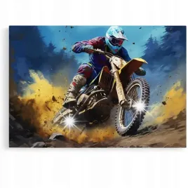 obraz-120x80-samochody-motor-cross-aprilla-kawasaki-enduro-abstrakcja-art