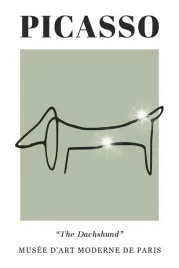 plakat-90x60-picasso-line-art-nowoczesny-linie-minimalizm-vintage-pies-dog